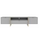Rack Oscar 1 Gaveta 2 Portas Cinza Natura 180cm - 65200 Rack Oscar 1 Gaveta 2 Portas Cinza Natura 180cm - 65200