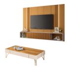 Rack Painel Para Tv 85 Polegadas Kansas e Mesa de Centro Miami - Cinamomo-Off White - EdeCasaMoveis