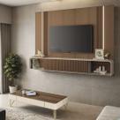 Rack Painel Para Tv 85 Polegadas Kansas e Mesa de Centro Miami-EdeCasaMoveis