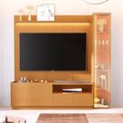 Rack Painel para TV até 75 Polegadas com LED 100% MDF 223cmx219cm Vitoria Regia Yescasa Marrom Nature