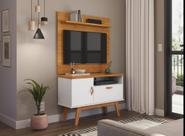 Rack + Painel SI 90cm Estilo Retrô Para TV Até 32'' Polegadas Cor Cinamomo / Branco