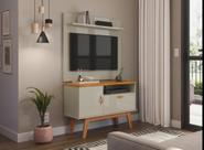 Rack + Painel SI 90cm Estilo Retrô Para TV Até 32'' Polegadas Cor Off White / Cinamomo