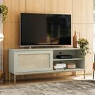 Rack Palha Buriti Até 55 Polegadas 2 Nichos Off White - Olivar Móveis Rack Palha Buriti Até 55 Polegadas 2 Nichos Off White - Olivar Móveis