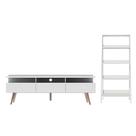 Rack para até 65 Polegadas com Estante Escada Branco