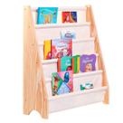 Rack Para Livros Infantil, Standbook Montessoriano 5 Bolsos Rack Para Livros Infantil, Standbook Montessoriano 5 Bolsos