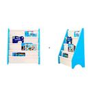 Rack Para Livros Infantil, Standbook Montessoriano Azul 2x