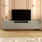 Rack para Sala 260cm com 4 Portas Brise Pés Metal 100% MDF
