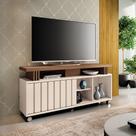 Rack para Sala Bancada de TV 70 Pol 136cm Sora 1.3 Off White/Castanho H01 - D'Rossi