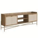 Rack Para Sala Bancada de TV 70 Pol Pé Metal Arlo Hanover/Dourado - Mpozenato Rack Para Sala Bancada de TV 70 Pol Pé Metal Arlo Hanover/Dourado - Mpozenato