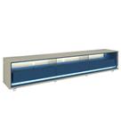 Rack para Sala com Led e Rodizios Off White com Azul Royal Requinte 2.12 - Gelius Móveis