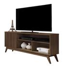 Rack Para Sala Com Três Nichos Amplo Malbec Wood Ripado - Giga Móveis
