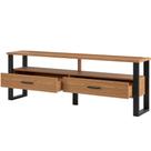 Rack Para Sala De Estar 02 Gavetas 01 Prateleira Olivy D03 180 Cm Freijó Preto Fosco - Lyam Decor