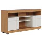 Rack Para Sala de Estar TV 47 Pol com Rodízios Raya C04 Freijó Off White - Lyam Decor