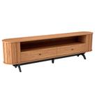 Rack Para Sala de Estar TV 60 Pol Orgânico 220cm Penina D03 Freijó Preto Fosco - Lyam Decor Rack Para Sala de Estar TV 60 Pol Orgânico 220cm Penina D03 Freijó Preto Fosco - Lyam Decor