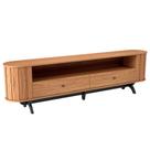 Rack Para Sala de Estar TV 60 Pol Orgânico 220cm Penina D03 Freijó Preto Fosco - Lyam Decor Rack Para Sala de Estar TV 60 Pol Orgânico 220cm Penina D03 Freijó Preto Fosco - Lyam Decor