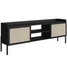 Rack Para Sala de Estar TV 65 Pol 183cm Pés Madeira Moss A03 Nero Preto - Lyam Decor Rack Para Sala de Estar TV 65 Pol 183cm Pés Madeira Moss A03 Nero Preto - Lyam Decor