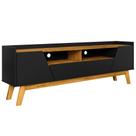 Rack Para Sala de Estar TV 70 Pol 180cm Morello B02 Preto Fosco Naturalle - Lyam Decor