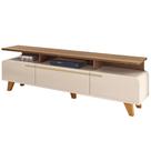 Rack Para Sala de Estar TV 70 Pol Orgânico 200cm Émile B01 Off White Castanho - Lyam Decor