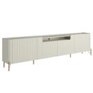 Rack Para Sala de Estar TV 75 Pol 4 Portas Brise Pés Industrial Dourado Alef I03 Luna - Lyam Decor