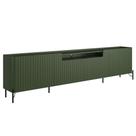 Rack Para Sala de Estar TV 75 Pol 4 Portas Brise Pés Industrial Preto Alef I03 Musgo - Lyam Decor