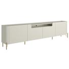 Rack Para Sala de Estar TV 75 Pol 4 Portas Pés Industrial Dourado Alef I03 Luna - Lyam Decor Rack Para Sala de Estar TV 75 Pol 4 Portas Pés Industrial Dourado Alef I03 Luna - Lyam Decor