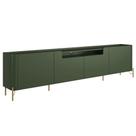 Rack Para Sala de Estar TV 75 Pol 4 Portas Pés Industrial Dourado Alef I03 Musgo - Lyam Decor