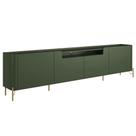 Rack Para Sala de Estar TV 75 Pol 4 Portas Pés Industrial Dourado Alef I03 Musgo - Lyam Decor