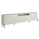 Rack Para Sala de Estar TV 75 Pol 4 Portas Pés Industrial Preto Alef I03 Luna - Lyam Decor