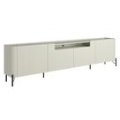 Rack Para Sala de Estar TV 75 Pol 4 Portas Pés Industrial Preto Alef I03 Luna - Lyam Decor