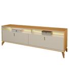 Rack Para Sala de Estar TV 75 Pol Com LED 182cm Naomi L05 Tauari Off White Fosco - Lyam Decor