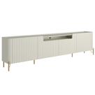 Rack Para Sala de Estar TV 85 Pol 4 Portas Brise Pés Industrial Dourado Alef I03 Luna - Lyam Decor