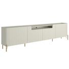 Rack Para Sala de Estar TV 85 Pol 4 Portas Brise Pés Industrial Dourado Alef I03 Luna - Lyam Decor