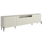 Rack Para Sala de Estar TV 85 Pol 4 Portas Brise Pés Industrial Preto Alef I03 Luna - Lyam Decor