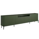 Rack Para Sala de Estar TV 85 Pol 4 Portas Brise Pés Industrial Preto Alef I03 Musgo - Lyam Decor