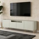 Rack Para Sala de Estar TV 85 Pol 4 Portas Pés Industrial Dourado Alef I03 Luna - Lyam Decor
