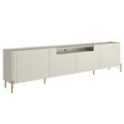 Rack Para Sala de Estar TV 85 Pol 4 Portas Pés Industrial Dourado Alef I03 Luna - Lyam Decor