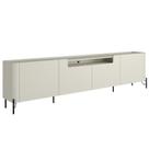 Rack Para Sala de Estar TV 85 Pol 4 Portas Pés Industrial Preto Alef I03 Luna - Lyam Decor