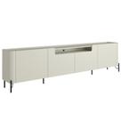 Rack Para Sala de Estar TV 85 Pol 4 Portas Pés Industrial Preto Alef I03 Luna - Lyam Decor