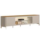 Rack Para Sala de Estar TV 85 Pol Com LED Elysia L05 Tauari Off White Fosco - Lyam Decor