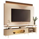 Rack Para Sala Orgânico Sâmia Com Painel Para Tv 85 Pol Aslan B01 Off White Castanho - Lyam Decor