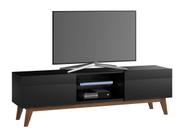 Rack para Sala Retrô Preto 2G 1.8 - Imcal Móveis