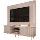 Rack Para Sala Ripado Com Painel Para 75 Pol Atlantis D05 Off White