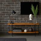 Rack Para Sala Tv 40 Polegadas Estilo Industrial Escritório Ferro Madeira Moderno Elegante Minimalista