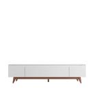 Rack para sala Tv 75" Flynt 219 cm Natural c/ Branco Fosco Província Rack para sala Tv 75" Flynt 219 cm Natural c/ Branco Fosco Província