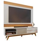 Rack Para Sala Venice Com Painel Para Tv 75 Pol Cairo C04 Off White Matte Freijó - Lyam Decor