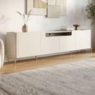 Rack para Tv 260cm com 4 Portas Lisas 100% Mdf e Pés em Metal