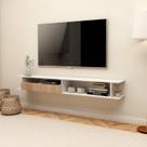 Rack para Tv 50 Polegadas Moderno com Porta Amadeirada Design Suspenso