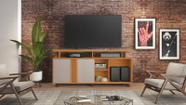 Rack para tv 56'' humor com porta de correr Rack para tv 56'' humor com porta de correr