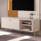 Rack Para TV 58 Polegadas Olaf Off White Dourado