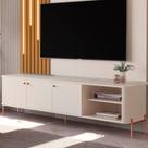 Rack Para TV 70 Polegadas Olaf Off White Bronze